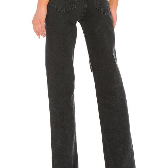 Re/Done - Originals High Rise Loose Jeans In Washed Black With Rips - Size 26 - Picture 3 of 11